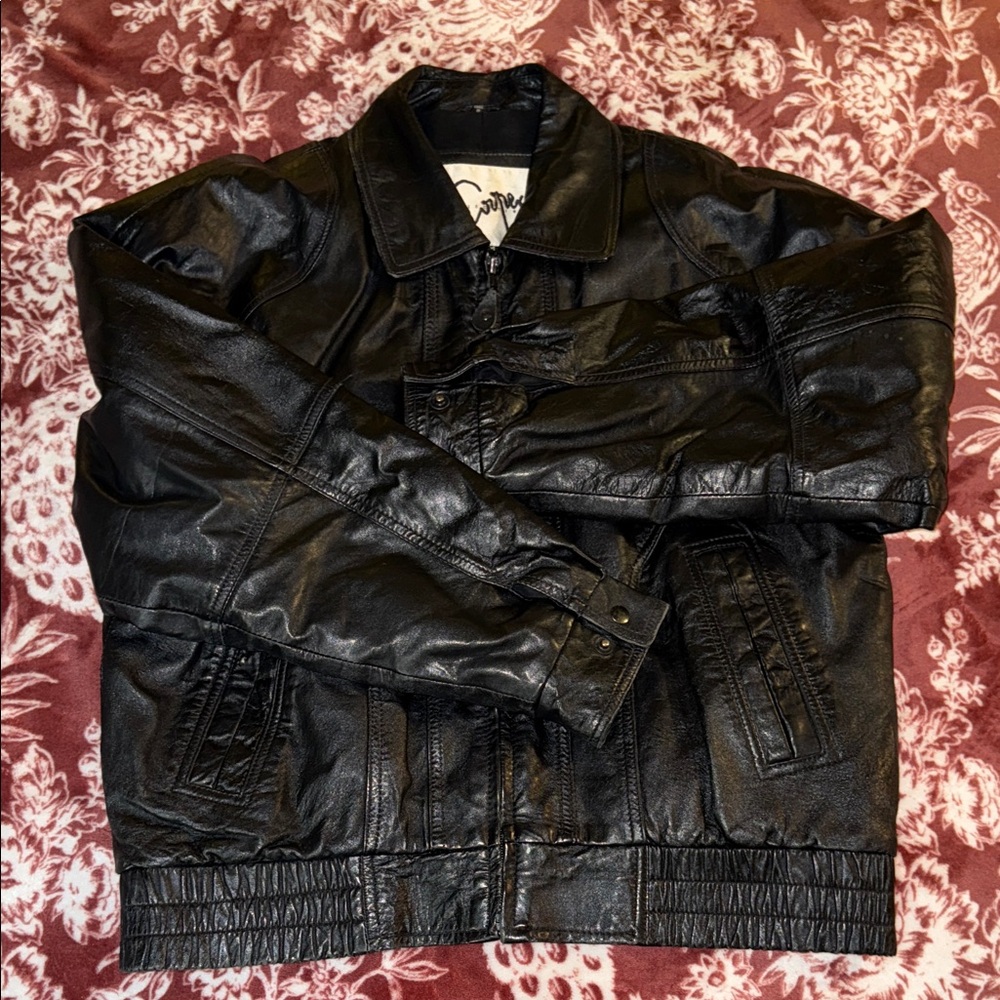 Cooper MENS Black Leather Jacket w Inner pocket
